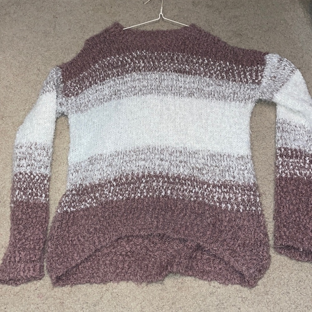 Fuzzy striped sweater